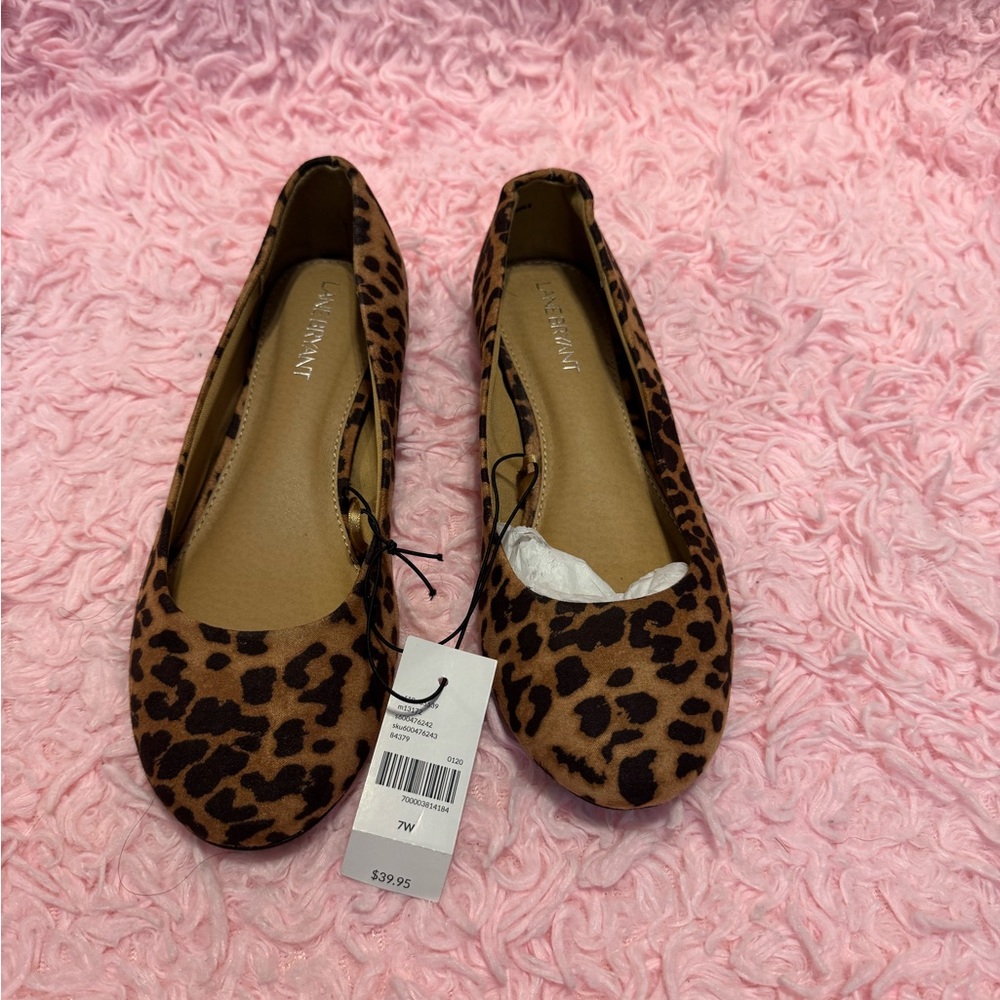 Lane Bryant Brown and Black Leopard Print Flats